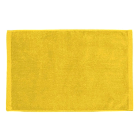 Premium Velour Hand Face Sports Towel 16 Inch X26 Inch Yellow